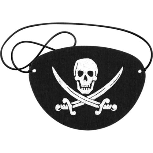 6Pcs Party supplies decoration Pirate Eye Patches Felt One Eye Skeleton Captain Eye Patches for Halloween Pirate Theme Party