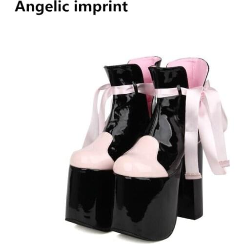 Angelic imprint mori girl lady sweet lolita Boots woman super high thin heels pumps Women princess dress party shoes 33-47 15cm