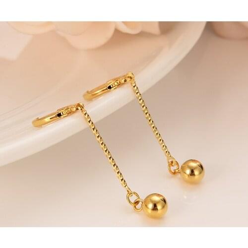Bangrui Beads Earrings for Women/Girls Gold Color Ball Earing Jewelry Gifts African,Indonesia,Nigeria,Congo,Arab Earring