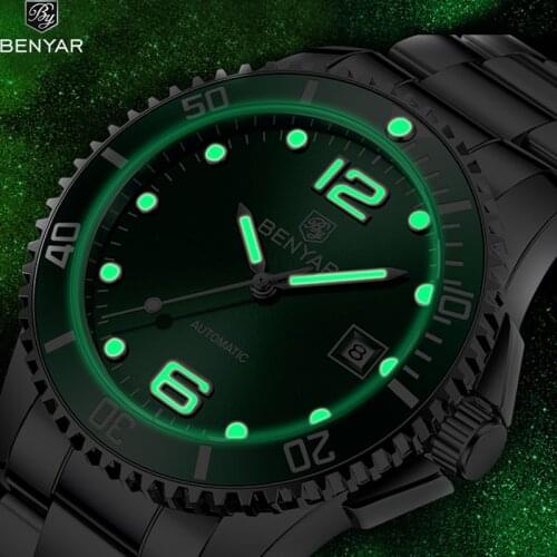 BENYAR 2019 New Mens Watches Sport Military Watch Men Automatic Mechanical Watch Mens Wristwatch Waterproof Clock Reloj Hombre