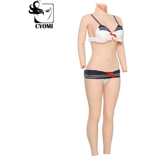 CYOMI Sexy C CUP 9-point Small Size Silicone Bodysuit with Penistube Fake Vagina Crossdressing Breast Forms for Drag Queen 2G