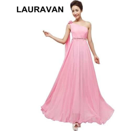 Formal clothes vestidos de festa one shoulder sexy pink robe de soiree long bridesmaid dresses the dress 2020 free shipping