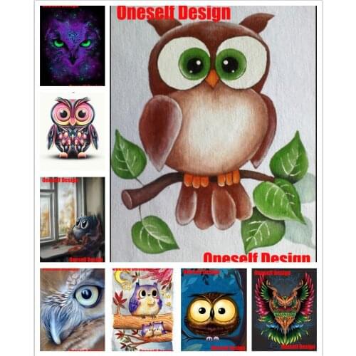 2019 top popular 5d diamond painting full square/round owl 5d diamond painting full set animal christmas decorations for home