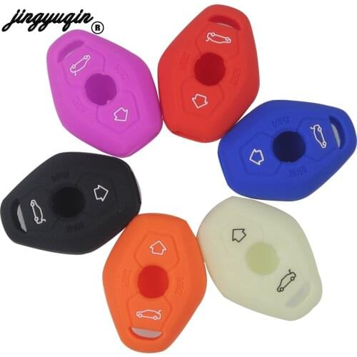 Jingyuqin Car styling ,Silicone car key case cover For BMW X3 X5 Z3 Z4 3 5 7 SERIES E38 E39 E46 E83 1998-2005