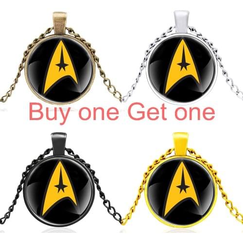 Classic Interstellar Symbol Glass Dome Black Men Women Fashion Necklace Pendant Jewelry Accessories Gift