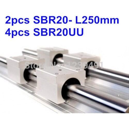 2pcs SBR20 L250mm linear guide + 4pcs SBR20UU block cnc router