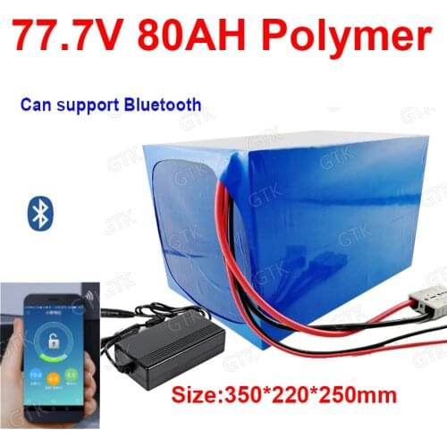 GTK 72v 21s 77.7V 80Ah li-ion with bluetooth BMS APP lithium ion for 7000w scooter bicycle battery bike tricycle +10A charger