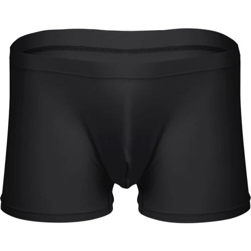 Men Comfortable Ice Silk Soft Boxer Briefs Shorts Lingerie Underwear Beachwear Convex Boxer Soft Shorts Underpants Sleepwear