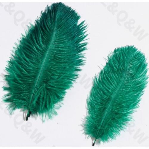 Natural and beautiful 15-20CM (6--8 inches) ostrich feather dyed dark green 10-100PCS DIY craft jewelry costume party decoration