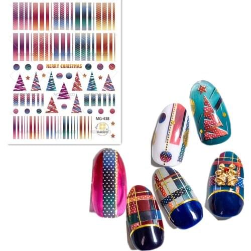 Newest MG-438 color line nail sticker decal stamping back gule DIY nail decoration tools