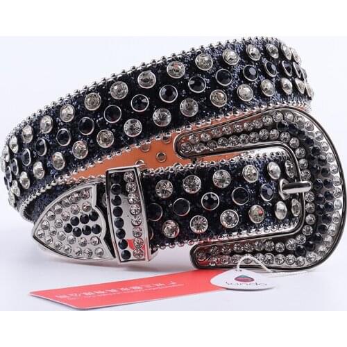 2021 NEW Fashion Luxury Diamond Belt High Quality Western Cowgirl Cowboy Rhinestones Studded Waist Belt For Men Women Cinto