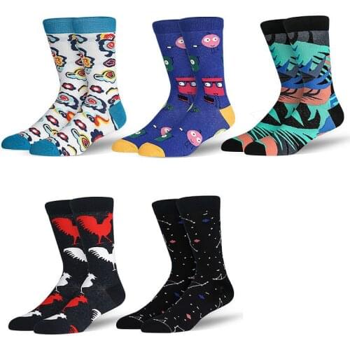 Peonfly Colorful Fashion Clouds Happy Geometry Printing Causal Cotton Novelty Socks for Wedding Christmas Gift