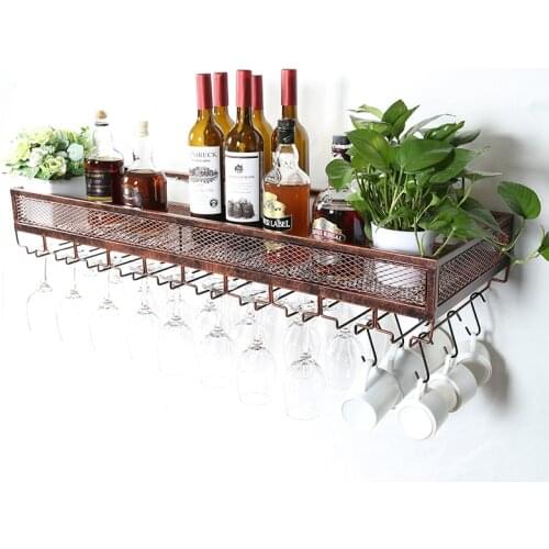 Wine glass rack hanging goblet creative red wine cup holder restaurant iron storage wall hanging upside down wine rack