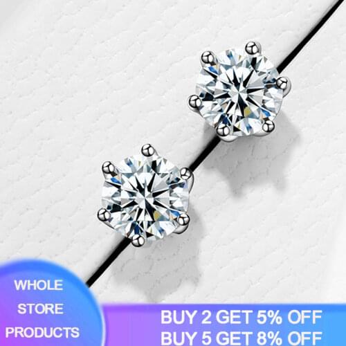 Sell at a loss! Original 925 Sterling Silver 6mm Small Zircon Stud Earing Earrings For Women Gift Korean Silver 925 Jewelry E168