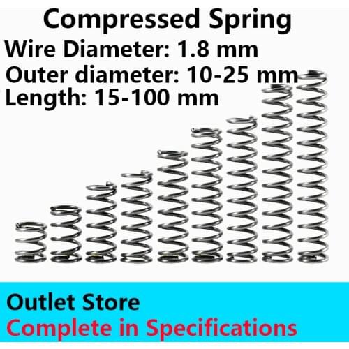 Release Spring Return Spring Pressure Spring Compressed Spring Wire Diameter 1.8mm, Outer Diameter 10-25mm Custom Services