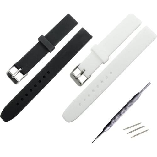 14mm Black White Silicone Rubber Diver Watch Band Straps waterproof Replacement Universal Sport Watchband Bracelet Accessories