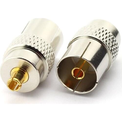 VastTV 2PCS TV Female to MCX Male Connector RF Coax Coaxial Adapter MCX Male to PAL TV antenna