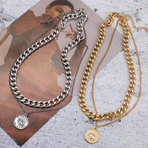 Vintage Multi-layer Coin Chain Choker Necklace Party Jewelry Chunky Chain Necklaces Jewelry 2021 New trend