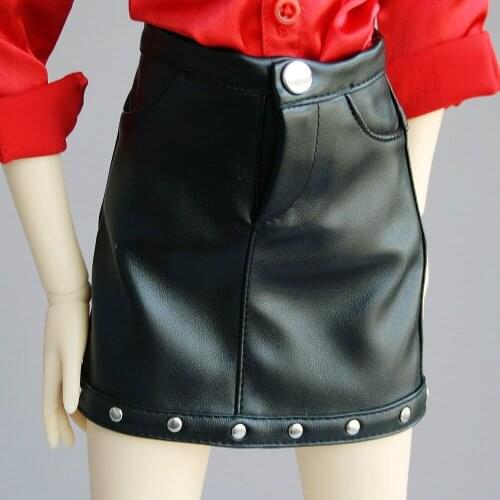 [wamami] 367# Black Pu Leather Skirt/Suit 1/4 MSD 1/3 SD AOD Luts BJD Dollfie