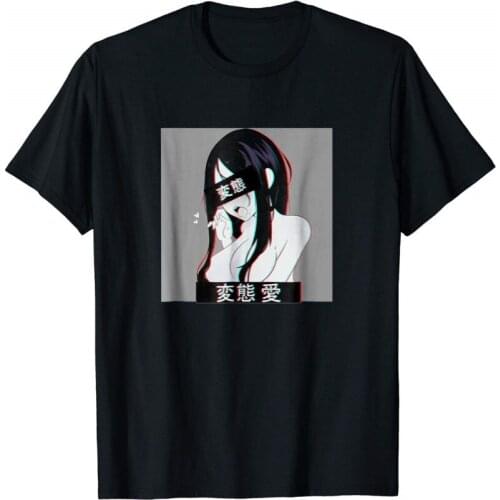 Hentai Japanese Otaku T-Shirt Summer Fashion Tees Tops Street Wear T Shirt Solid Color Short Sleeve Cotton Tshirt Streetwear