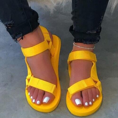 Women Candy Colors Summer Sandals Shoes Female Outdoor Ladies Sandals Flat Soft Beach Shoes