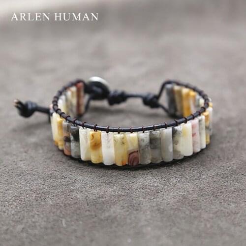 Fashion Cylinder Beads Womens Bracelet Boho Natural Stone Beads Adjustable Bracelets Jewelry