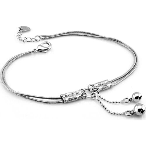 Womens Anklet Bohemian Layered Double Bell Anklet 2021 Summer Beach Anklets On Foot Ankle Bracelets For Women Leg Chain