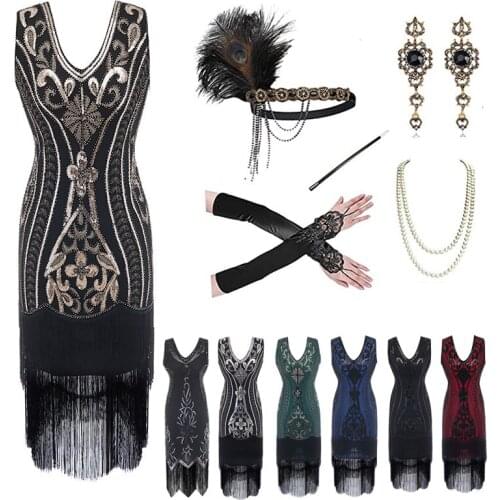 1920s Lady Flapper Dress Great Gatsby Party Rave Outfits Vintage Latin Dance Fringe Dresses Retro Sequin Tassel Costume DQL4226