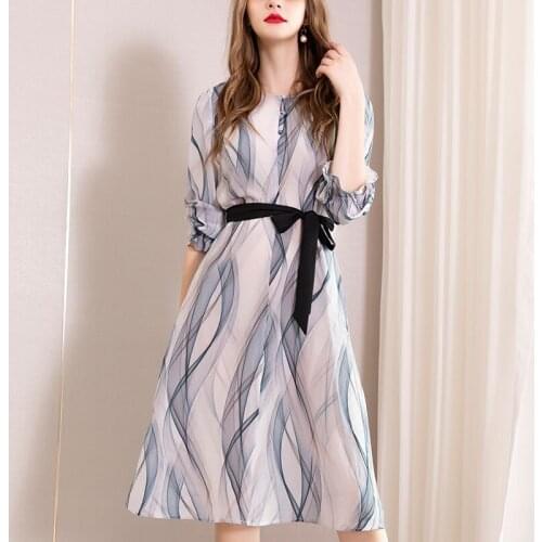Real Silk Office Summer Lady Party Dress High Quality Women Dresses Vestidos De Verano 2020 ML19410 YY2925
