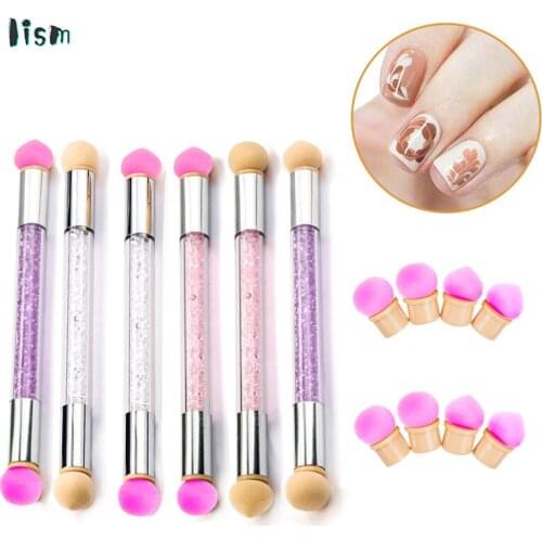1 Set Double-headed Gradient Brushes Nail Brush Sponges Acrylic Rhinestone Sponge Ombre Gradient Nails Manicure Tool