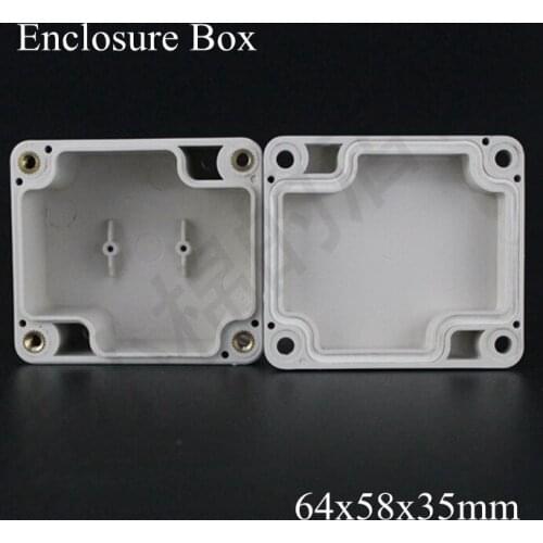 1 piece/lot) 64*58*35mm Grey ABS Plastic IP65 Waterproof Enclosure PVC Junction Box Electronic Project Instrument Case