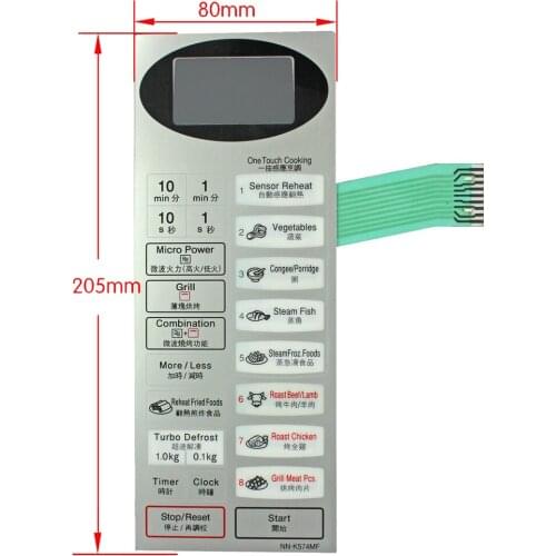 1pcs new Microwave oven panel switch touchpad Touch switch membrane switch control panel for NN-K574MF Microwave Oven Parts