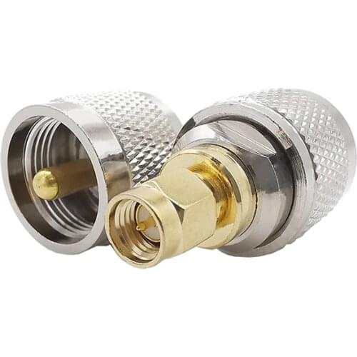 1Pcs UHF PL259 PL-259 Male Plug to SMA Male Plug Straight RF Coaxial Connector Adapter