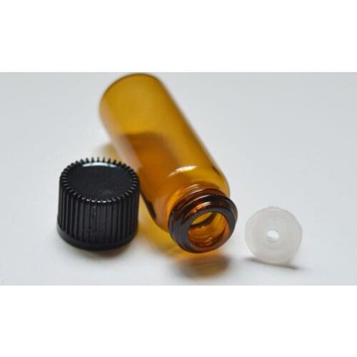 100pcs 5ml Mini Glass Bottle with Orifice Reducer and Screw Cap Small Essential Small perfume Sample Oil Amber Vials