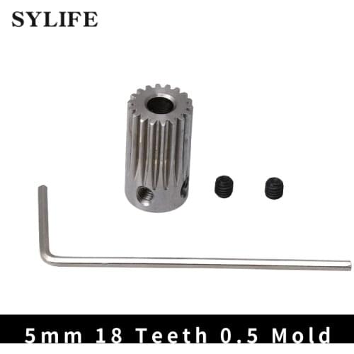 10x18mm Stainless Steel 18 Teeth 0.5 Mold Motor Metal Gear Wheel 5mm Hole Dia Fit for DIY Small Drilling Machine