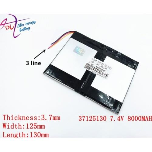 3 line Liter energy battery 37125130 7.4V 8000MAH 35125130 37130125 Polymer lithium ion battery for tablet pc