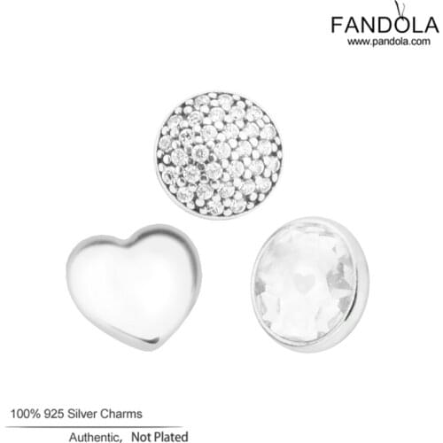 3PCS/Lot April Petites Pack Charms 925 Sterling Silver Small Decorative Charm Beads Fit DIY Floating Locket Necklace Jewelry