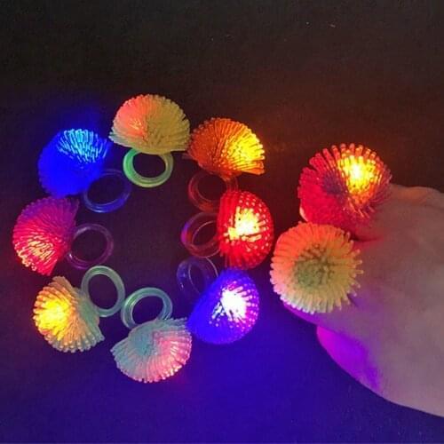 30pcs/lot Led Toys For Party Luminous Glow Ring Gift Christmas Toys Strawberry Soft Light Up Toy For Kids Glow In The Dark