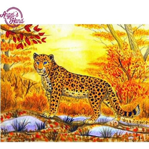 5D Diy Diamond Painting,leopard,animal,autumn,Stitch Cross,full Diamond Embroidery 3d square Diamond Mosaic Stickers Home Decor