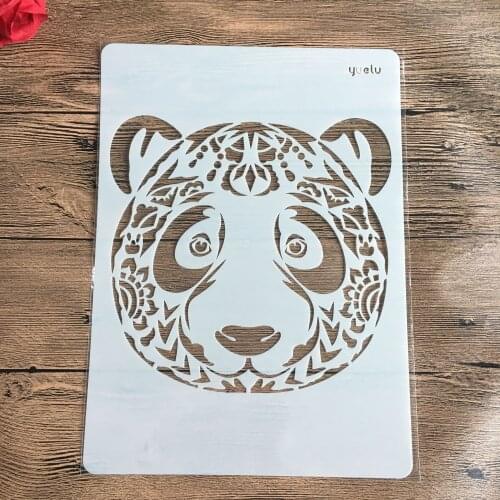 A4 29 * 21cm diy craft panda mold for painting stencils stamped photo album embossed paper card on wood, fabric,wall stencil
