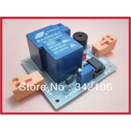 Free Shipping!!! 12V battery against excessive discharge controller sound and light alarm undervoltage protection module