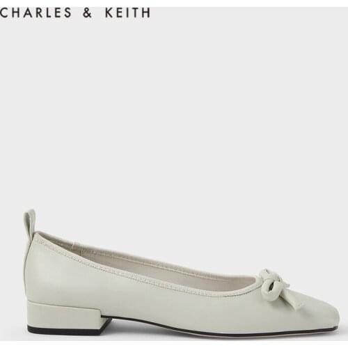 CHARLES&KEITH New Arrival for Spring 2021CK1-70380847Womens fashion shoes, square toe low-heeled shoes with bow decoration