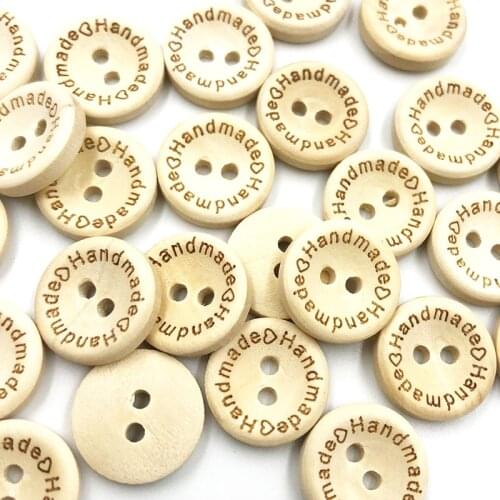 50Pcs 2 Holes Wooden Buttons for Clothing Handmade Scrapbooking Wedding Dress Buttons 15 20 25mm WB777