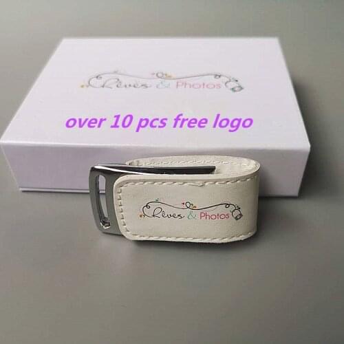 Exuanck custom Gift Logo usb 3.0 Flash pen drive 32GB 4GB 8GB 16GB Pendrive Leather Usb+Box (over 10 pcs free logo)