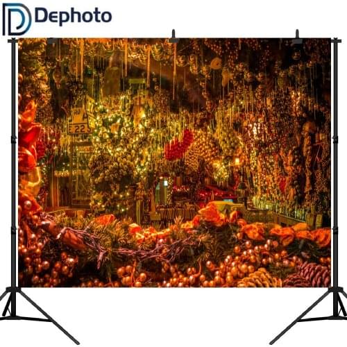 Dephoto Fruit Pine Tree Branch Christmas Decoration Photography Backgrounds Customized Photographic Backdrops For Photo Studio