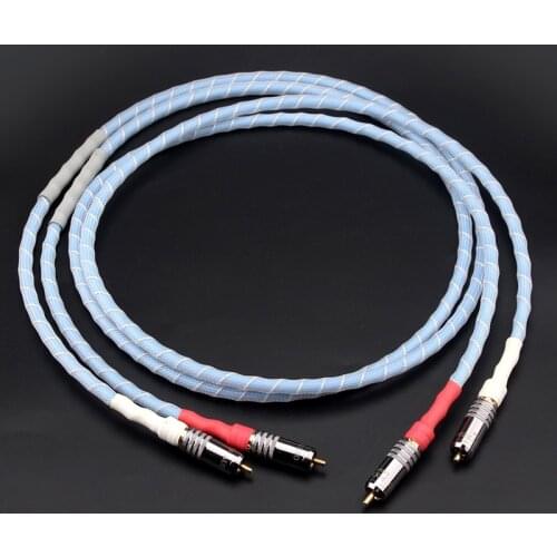 RCA Cable OCC Copper Silver Plated HiFi Audio Line for Audiophile Amplifier CD Player