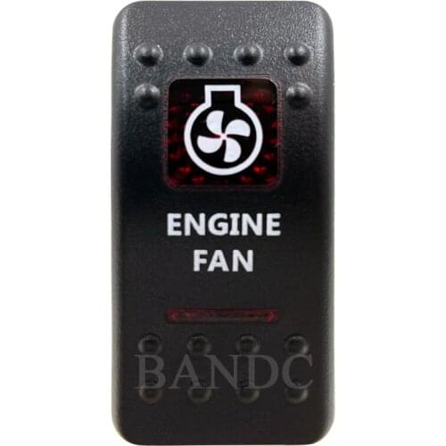 Cover Cap Only！ENGINE FAN Rocker Switch Cover Cap Red Window Labeled for Boat Truck ARB Carling NARVA Control Cap Accessories