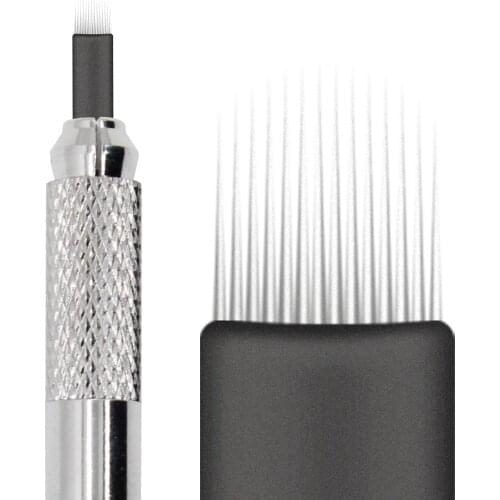 KZBOY Hot Sale Flexible Disposable Sterilized 14U.18mm Nano Blades Eyebrow Microblading Manual Tattoo Needles Permanent Make Up