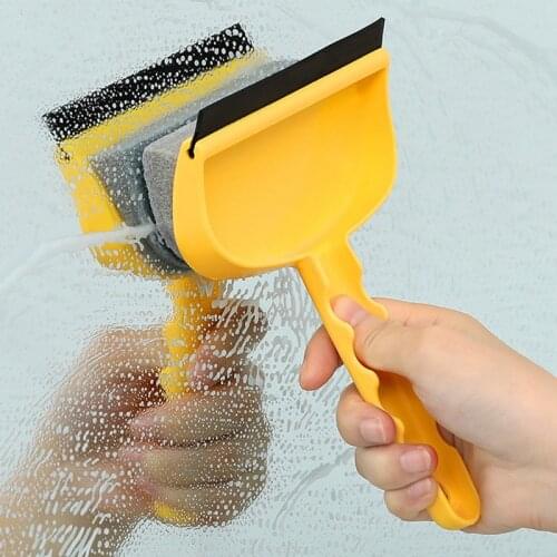 Multifunctional Sponge Glass Cleaning Wiper Rubber Brush Cleaner Helper for Windows Shower Bathroom Mirror Cleaning Tool
