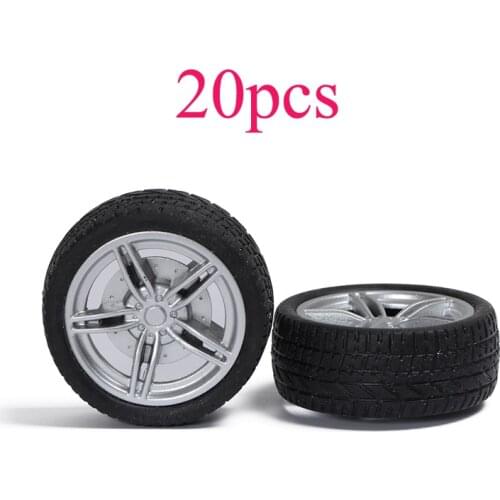 20PCS 40x3mm Model Toy Car Rubber Wheel Simulation Tires Wear Resistance Miniature Tyres 3mm Shaft Wheels for DIY RC Accessoreis